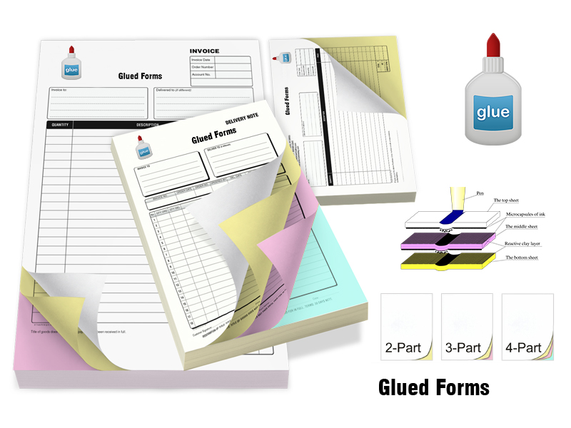Custom Glued Carbonless Forms printing PK